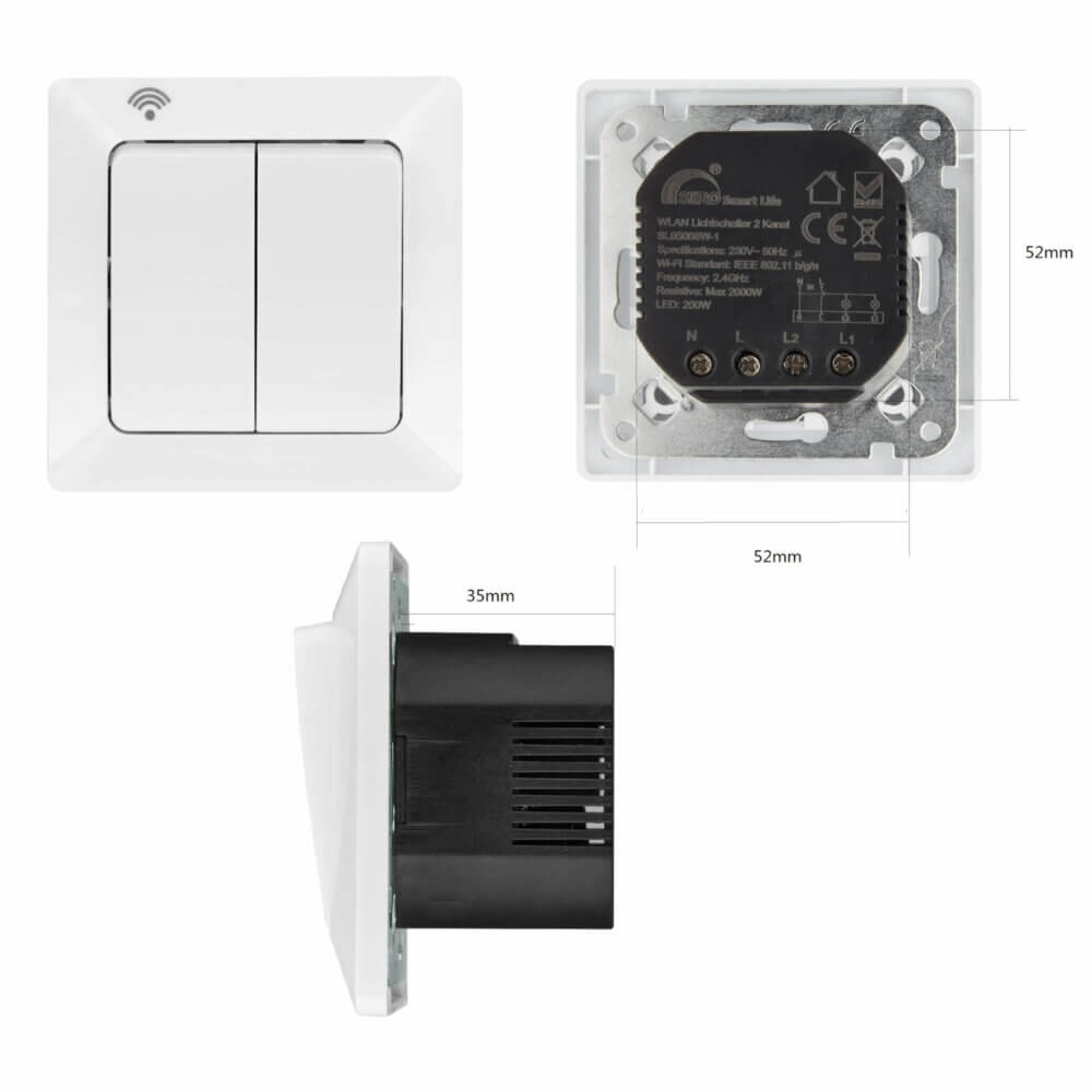 SIRO Smart 2-Kanal Lichtschalter Einsatz