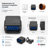 SIRO Smart Zigbee Relais Rollladenschalter – Installationsschema Wandtaster-Relais-Unterputzdose, 39x39x19,4 mm